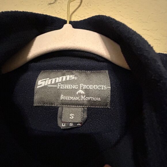 VTG Simms 1/2 Zip Fleece Pullover Men Small Navy Blue Fishing Outdoor - Picture 5 of 6